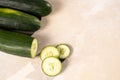 fresh cucumber, sliced ÃÂ¢Ã¢âÂ¬Ã¢â¬Â¹ÃÂ¢Ã¢âÂ¬Ã¢â¬Â¹cucumber, isolated on white Royalty Free Stock Photo